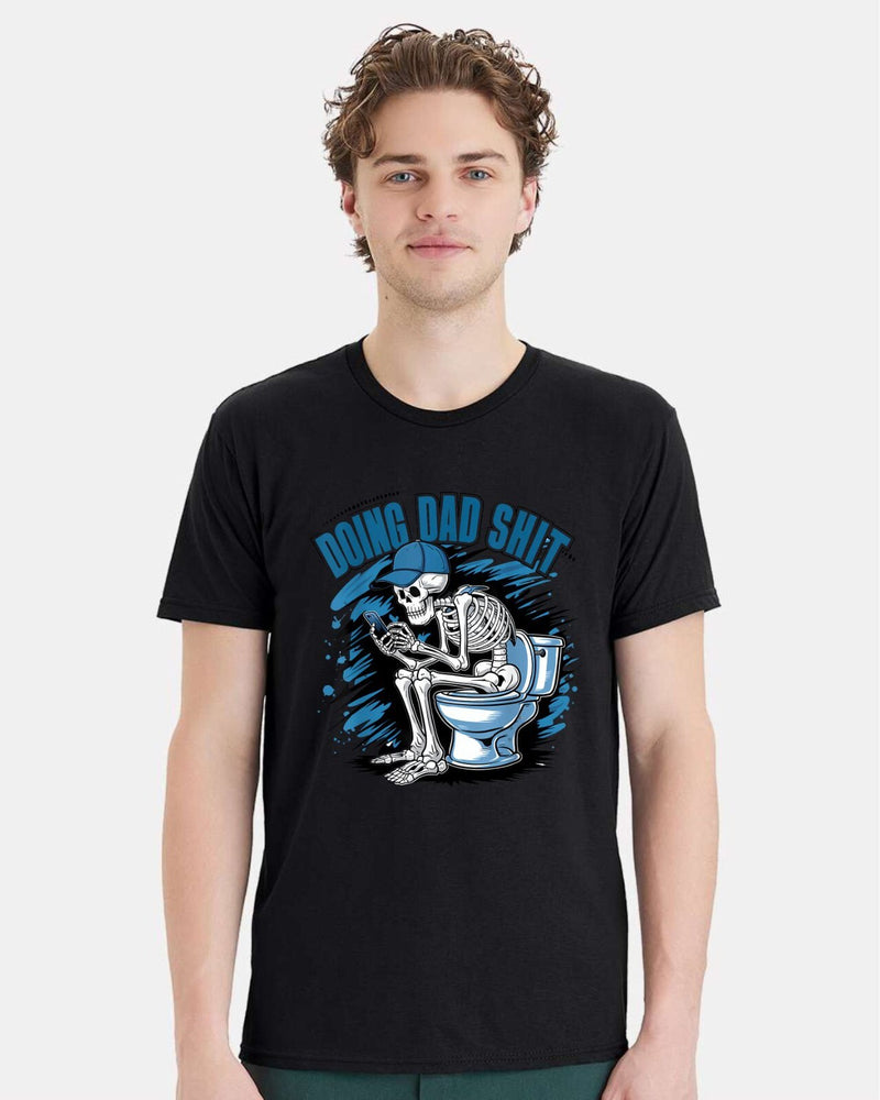 Doing Dad Sh*t Funny Fathers Day Gift For Father T shirt Skull Blue Version 2