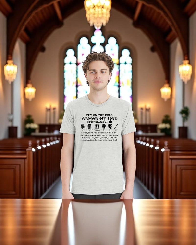 Men's Christian Tshirt Put on the full armor of God Short Sleeve Mens Tshirt