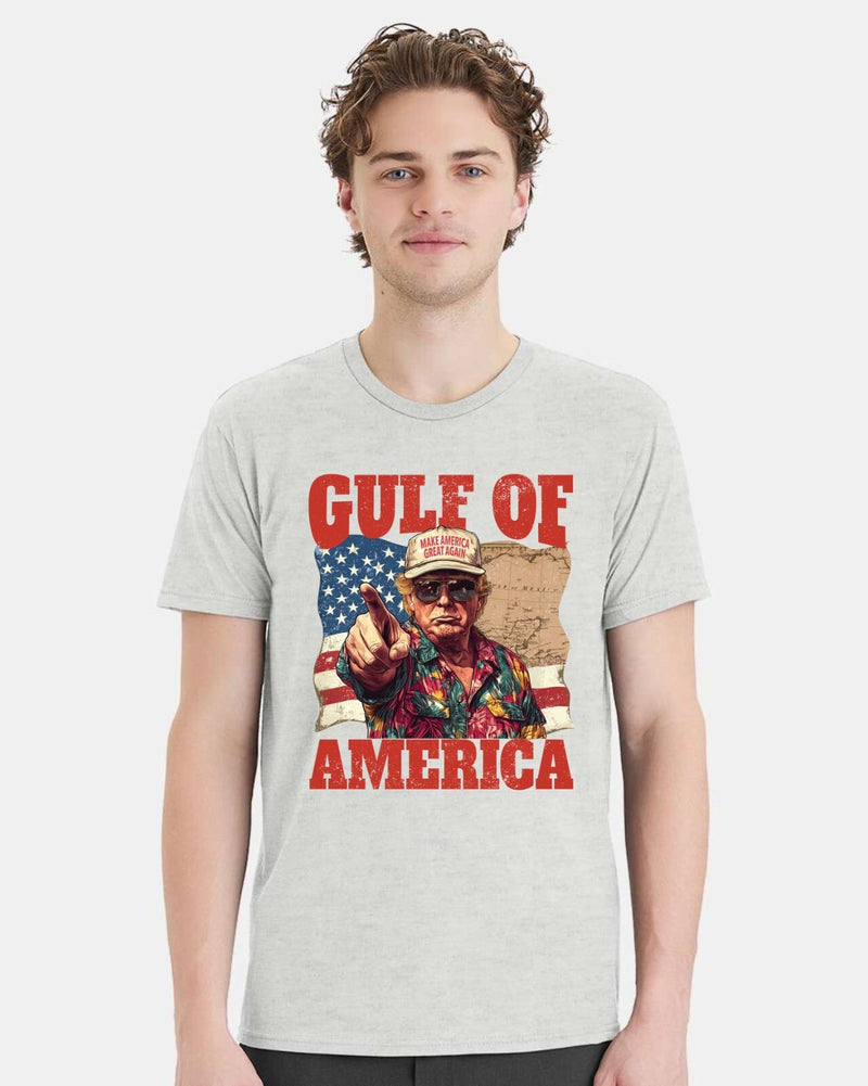 Trump Tshirt Gulf of America V2 Printed Short Sleeve Tshirt Trump 2025 MAGA MAHA