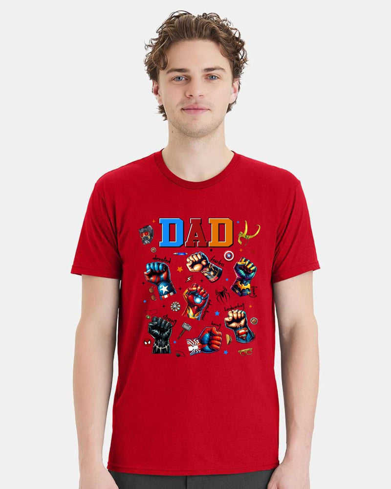 Fathers Day Tshirt - DEVOTED FEARLESS DAD Printed Tshirt & Free Sticker
