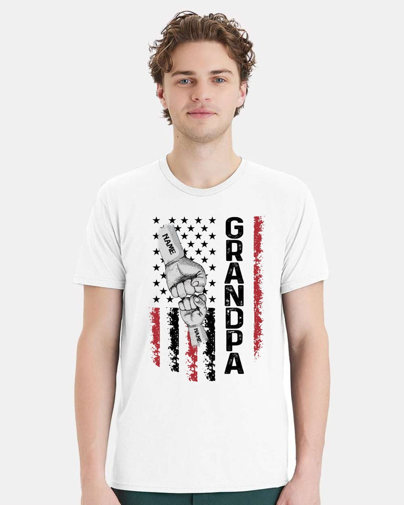 Father's Day Tshirt - GRANDPA Flag Design with your custom names