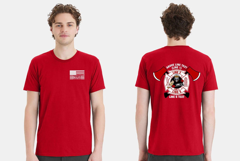Firefighter T-Shirt Custom Short Sleeve Maltese Cross Axe Version with your text