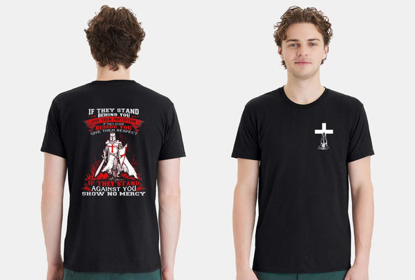 Christian Mens T-shirt Give them Respect or Show No Mercy Short Sleeve Shirt