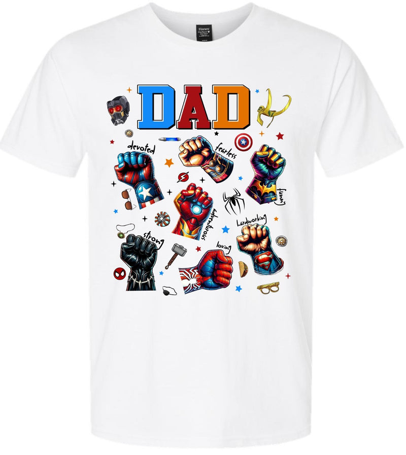 Fathers Day Tshirt - DEVOTED FEARLESS DAD Printed Tshirt & Free Sticker