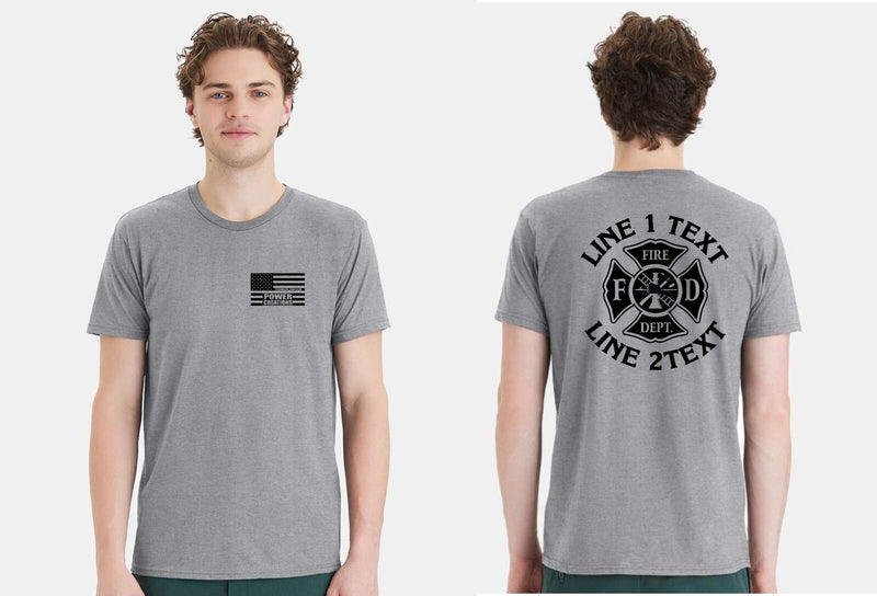 Firefighter T-Shirt Custom Maltese Cross with your text Short Sleeve Fire Shirt