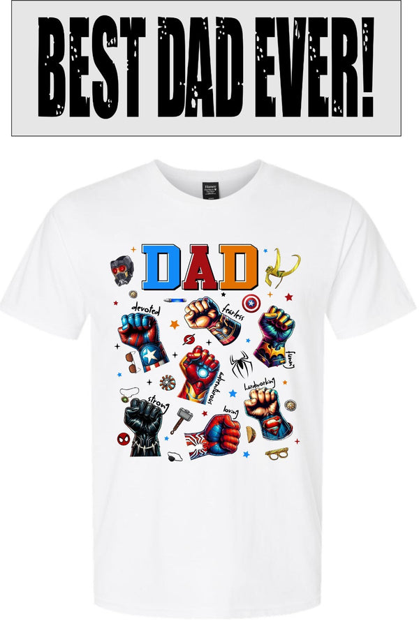 Fathers Day Tshirt - DEVOTED FEARLESS DAD Printed Tshirt & Free Sticker