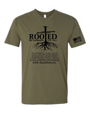 Mens Christian Tshirt Nail Cross Rooted In Christ Short Sleeve T-shirt and DECAL