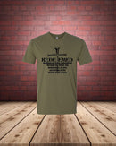 Christian Men's T-Shirt REDEEMED 3 NAILS CROSS Olive Green Short Sleeve Shirt