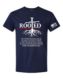 Mens Christian Tshirt Nail Cross Rooted In Christ Short Sleeve T-shirt and DECAL