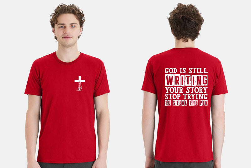 Christian Mens Tshirt God is Still Writing your Story Jesus Christian Tshirt