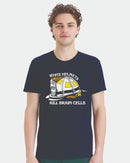 Firefighter Tshirt - White Helmet Kill Brain Cells Fire Department Tshirt Fire