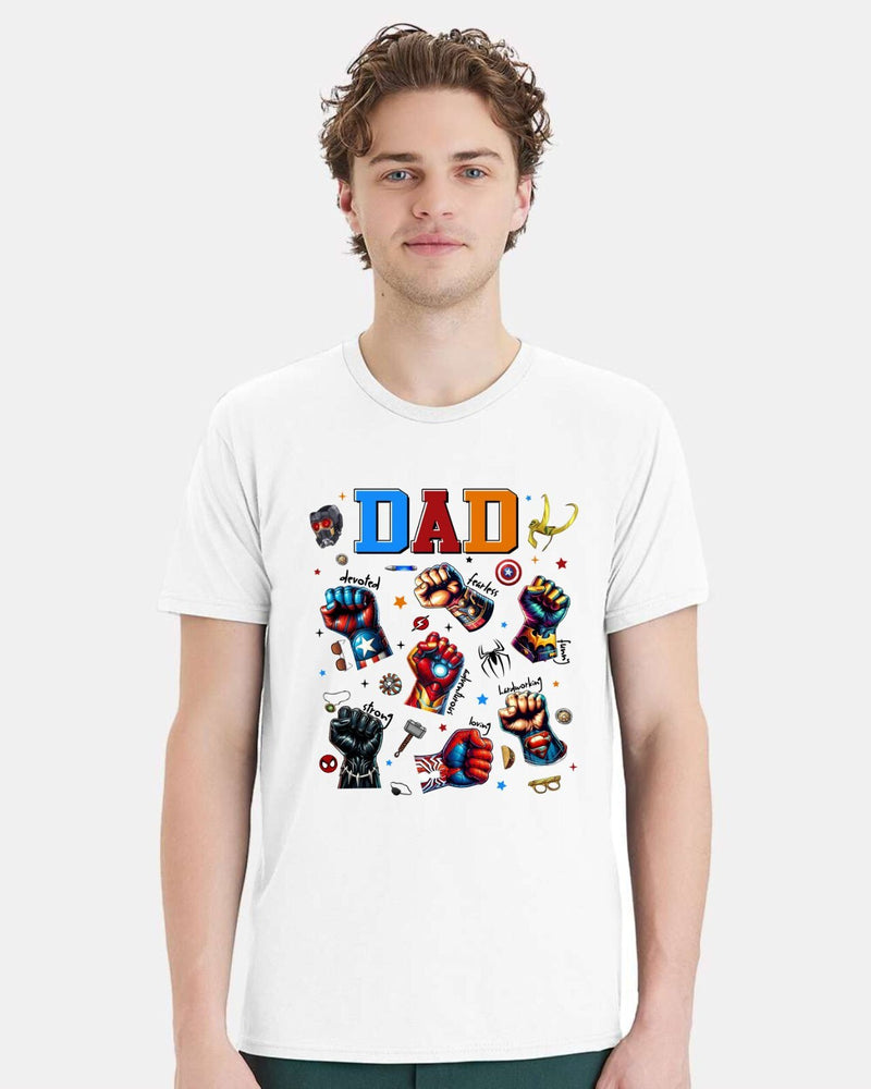 Fathers Day Tshirt - DEVOTED FEARLESS DAD Printed Tshirt & Free Sticker