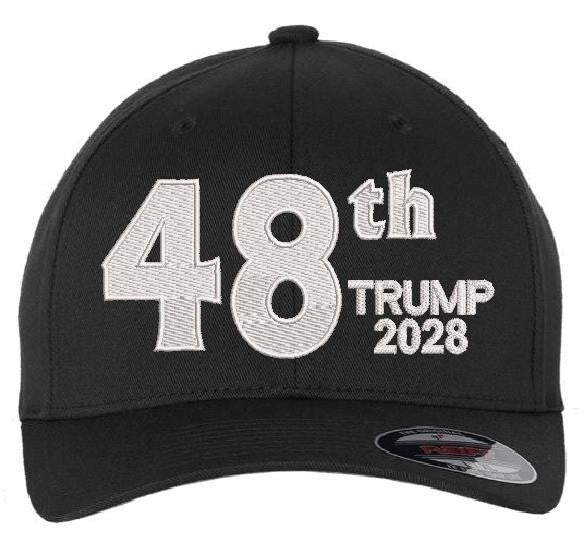 Trump 2028 Hat President 48th Make America Great Again Flex Fit Hat BLACKOUT HAT