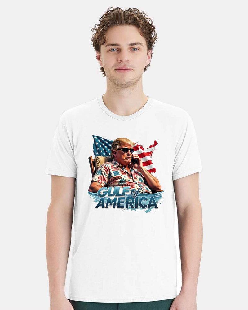 Trump Tshirt Gulf of America V3 Printed Short Sleeve Tshirt Trump 2025 MAGA MAHA