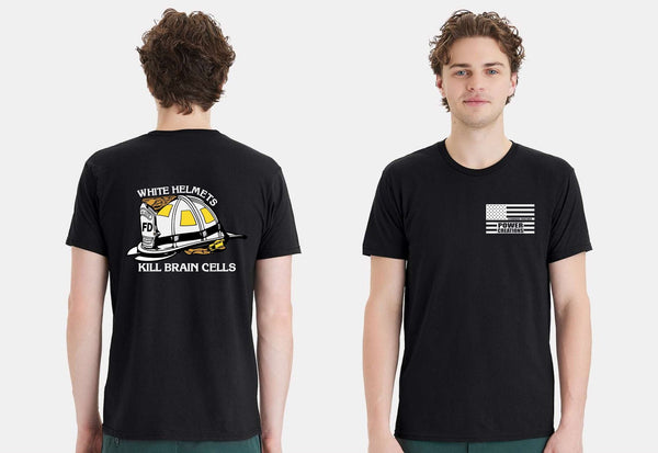 Firefighter Tshirt White Helmets Kill Brain Cells Fire Department Short Sleeve
