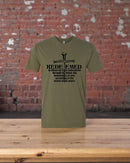 Christian Men's T-Shirt REDEEMED 3 NAILS CROSS Olive Green Short Sleeve Shirt