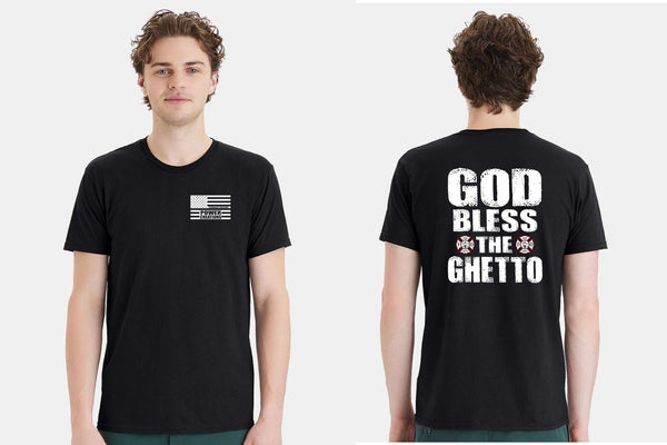 Firefighter Tshirt God Bless the Ghetto Shirt Design