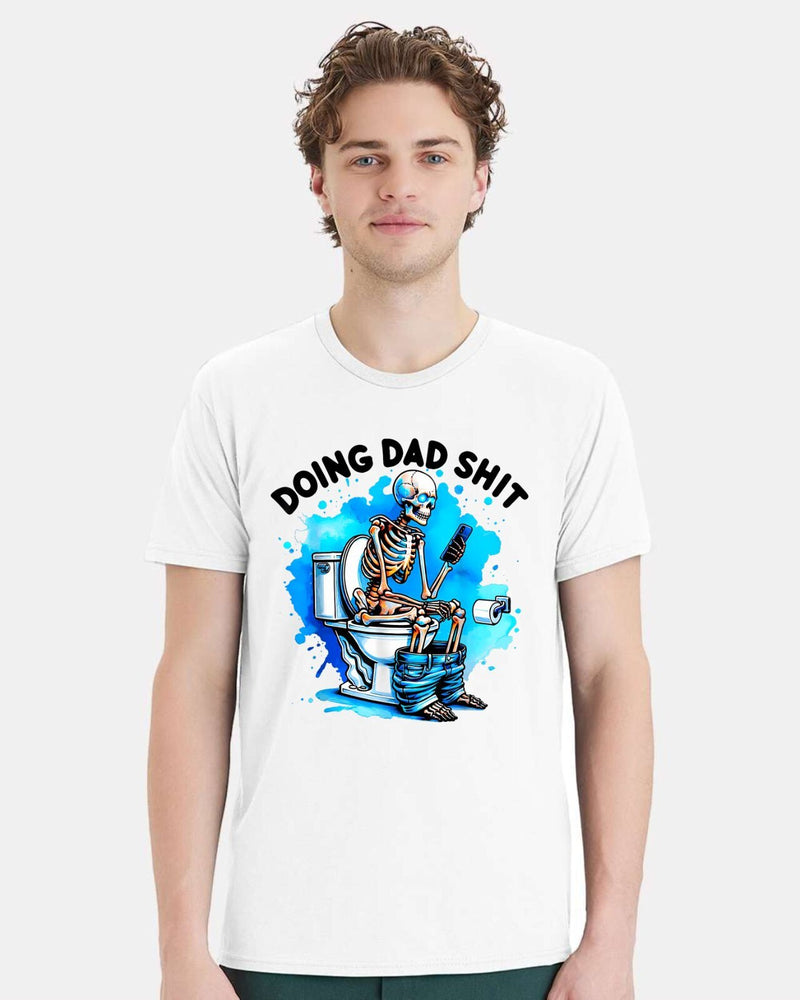 Doing Dad Sh*t Funny Fathers Day Gift For Father T shirt Skull Blue & STICKER