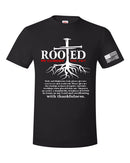 Mens Christian Tshirt Nail Cross Rooted In Christ Short Sleeve T-shirt and DECAL