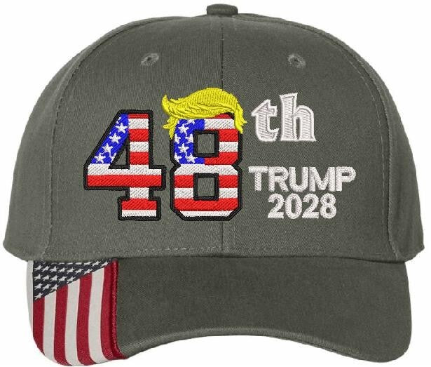 Trump 2028 Hat President 48th USA Make America Great Again MAGA Adjustable Hat