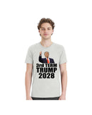 Trump 2028 T-Shirt 3rd Term 2028 Trump Thumbs Up Ash Gray Short Sleeve Shirt