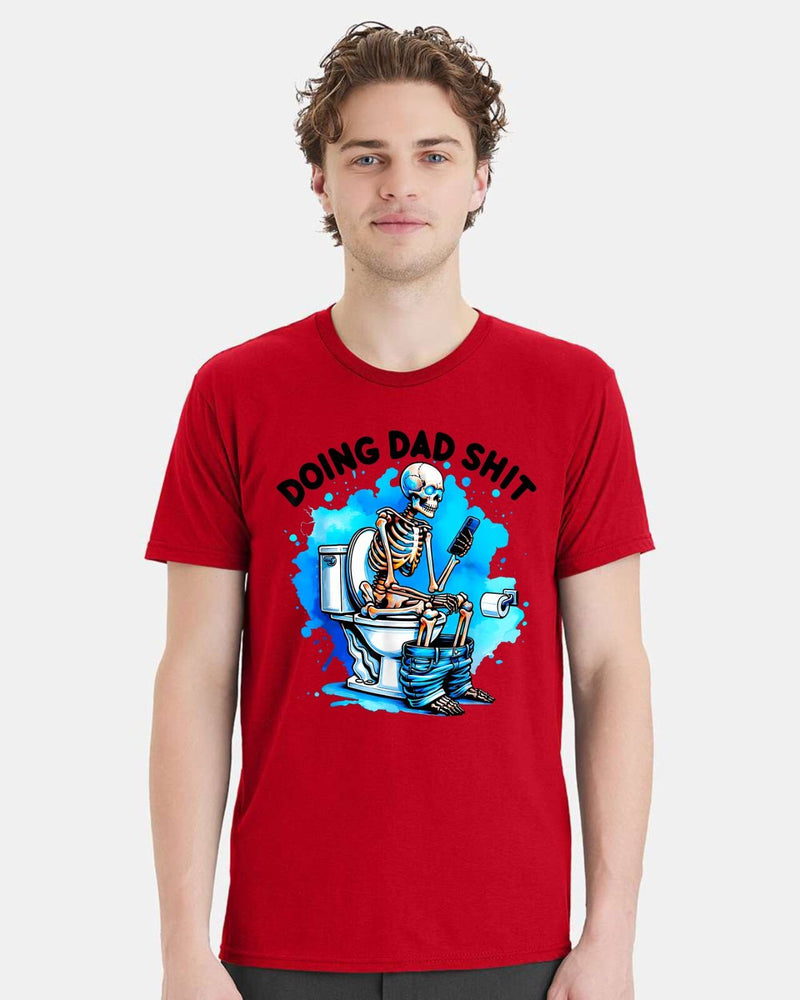 Doing Dad Sh*t Funny Fathers Day Gift For Father T shirt Skull Blue & STICKER
