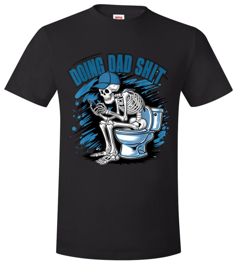 Doing Dad Sh*t Funny Fathers Day Gift For Father T shirt Skull Blue Version 2
