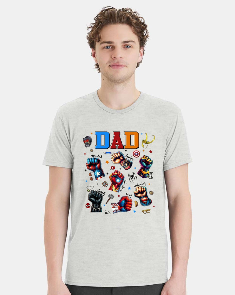 Fathers Day Tshirt - DEVOTED FEARLESS DAD Printed Tshirt & Free Sticker