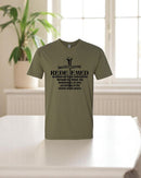 Christian Men's T-Shirt REDEEMED 3 NAILS CROSS Olive Green Short Sleeve Shirt