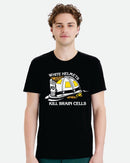 Firefighter Tshirt White Helmets Kill Brain Cells Fire Department Short Sleeve