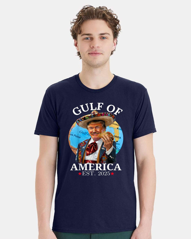 Trump Tshirt Gulf of America Printed Short Sleeve Tshirt Trump 2025 MAGA MAHA