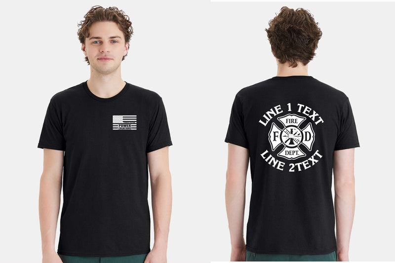 Firefighter T-Shirt Custom Maltese Cross with your text Short Sleeve Fire Shirt