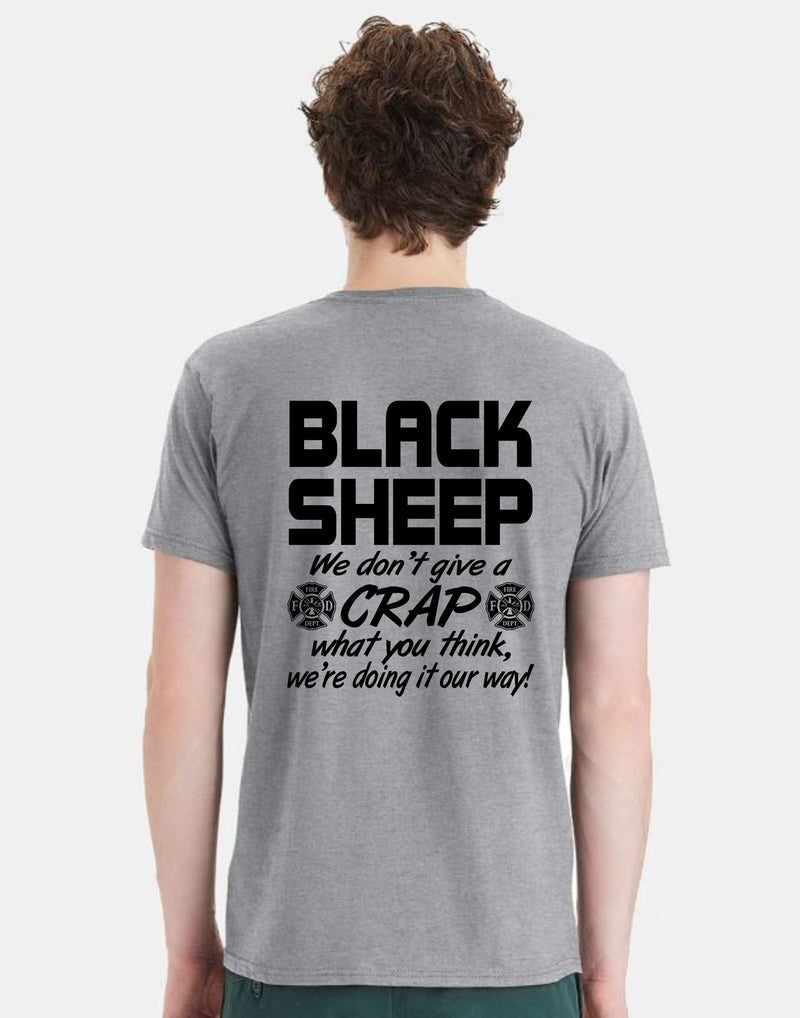 Firefighter Tshirt Black Sheep Firefighter Doing it our way Short Sleeve Tshirt