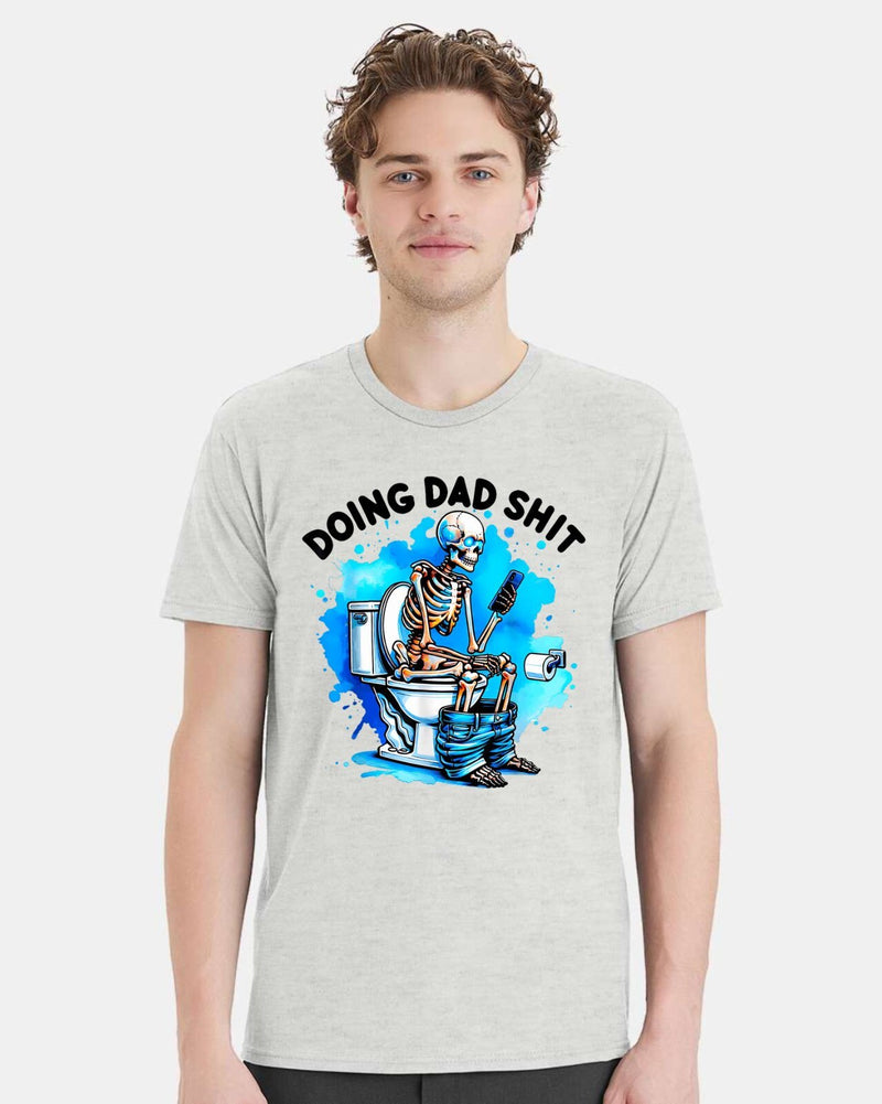 Doing Dad Sh*t Funny Fathers Day Gift For Father T shirt Skull Blue & STICKER