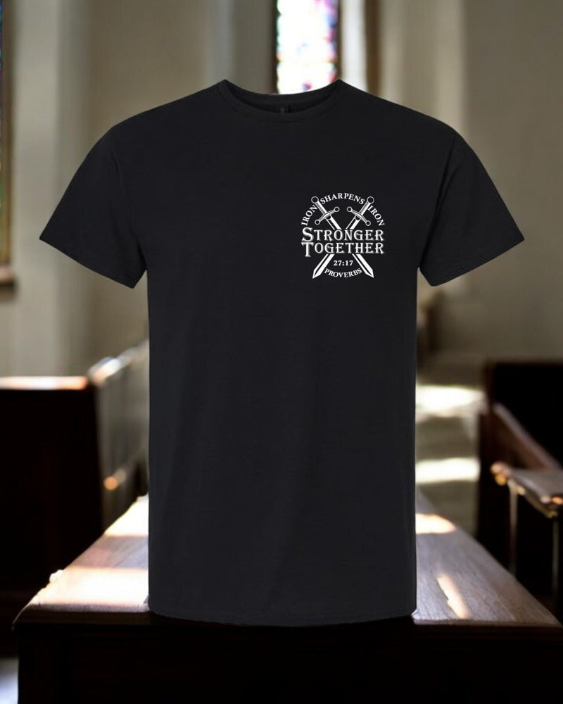 Christian Men's T-Shirt "WHERE THERE IS NO MAN, BE THE MAN" Proverbs 27:17 Shirt