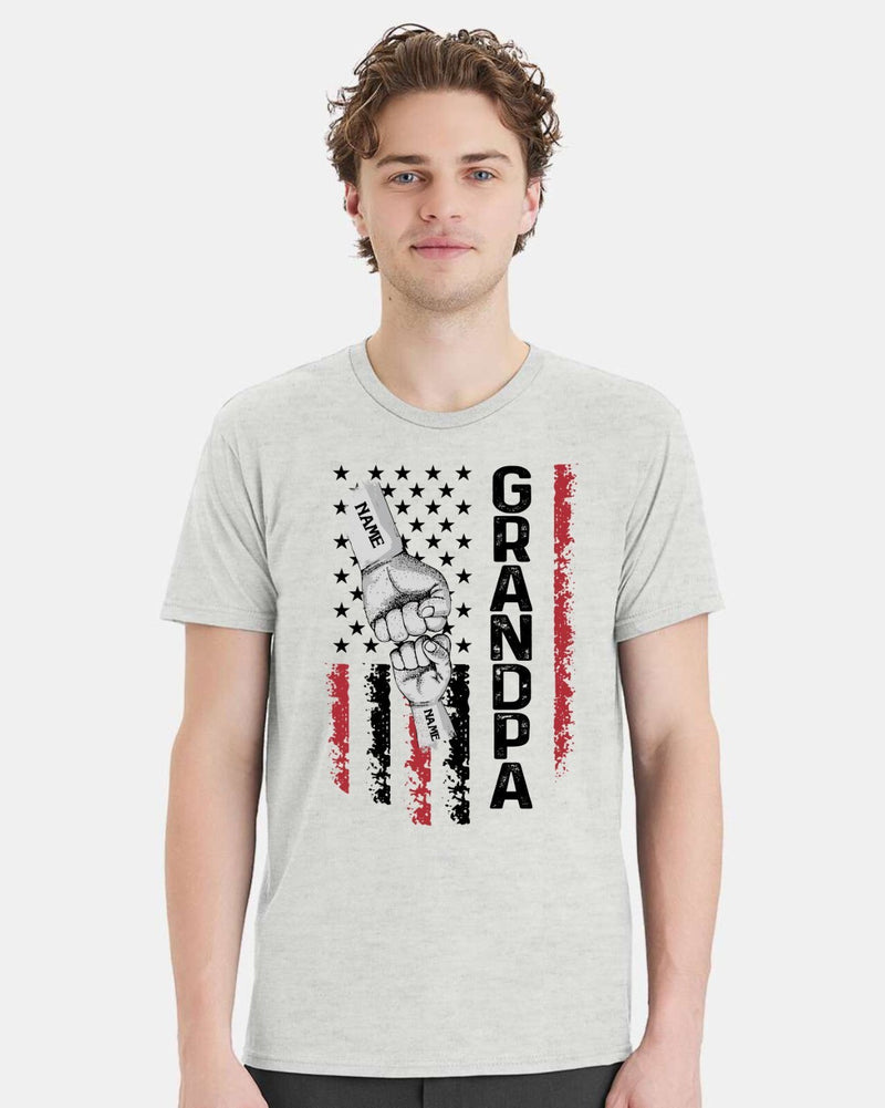 Father's Day Tshirt - GRANDPA Flag Design with your custom names