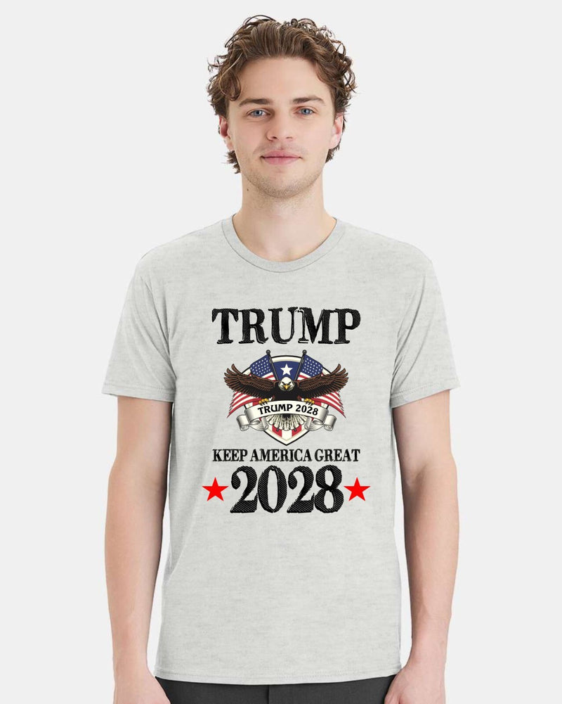 Trump 2028 Keep America Great American Flag Trump 2028 Unisex T-Shirt
