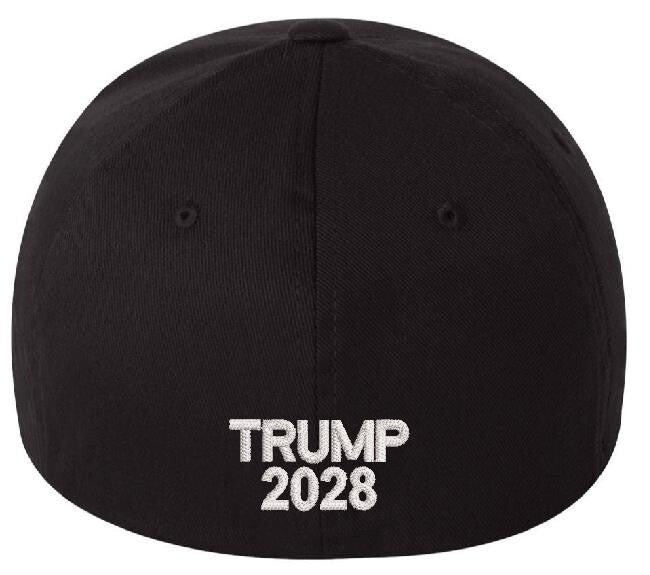 Trump 2028 Hat President 48th Make America Great Again Flex Fit Hat BLACKOUT HAT