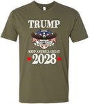 Trump 2028 Keep America Great American Flag Trump 2028 Unisex T-Shirt