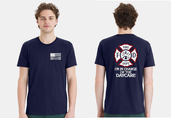 Maltese In Charge of the Daycare Firefighter Short Sleeve Shirt