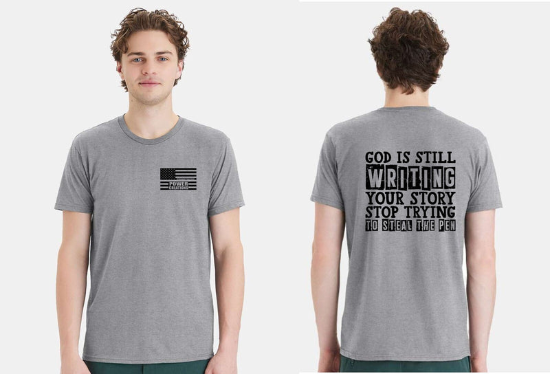 Christian Mens Tshirt God is Still Writing your Story Jesus Christian Tshirt