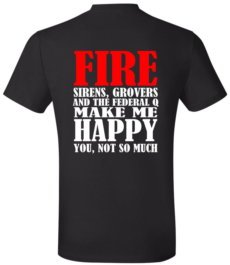 Firefighter Tshirt - Fire Sirens Grovers Federal Q Fire Department Tshirt Fire