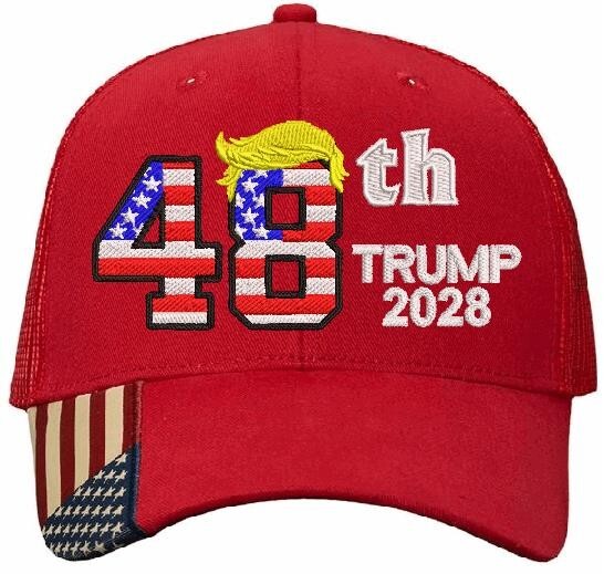 Trump 2028 Hat President 48th USA Make America Great Again MAGA Adjustable Hat