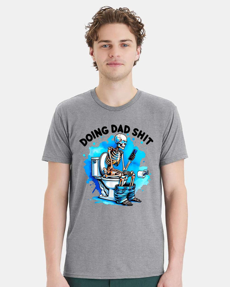 Doing Dad Sh*t Funny Fathers Day Gift For Father T shirt Skull Blue & STICKER