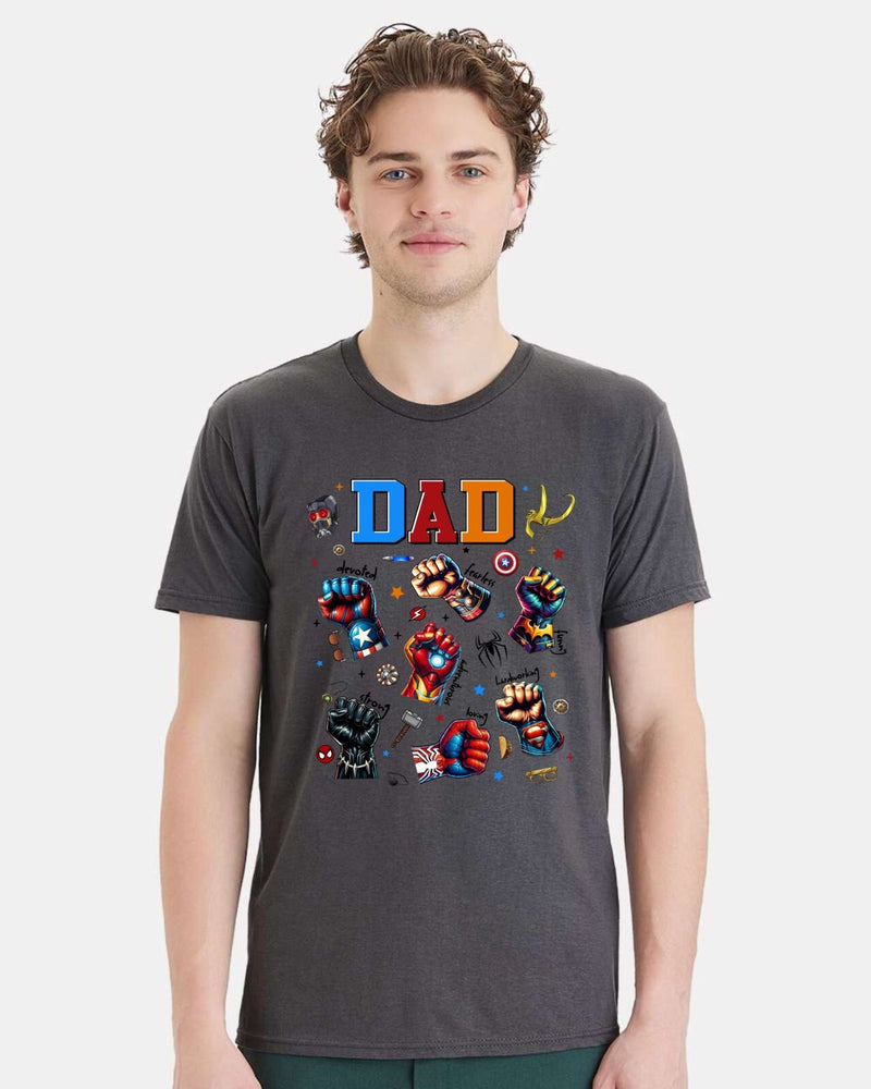 Fathers Day Tshirt - DEVOTED FEARLESS DAD Printed Tshirt & Free Sticker
