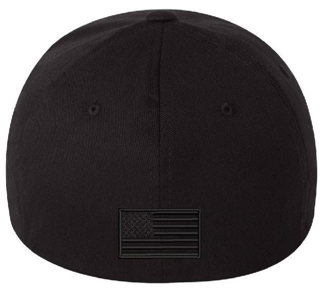 MAGA Great TMP DARK MAGA Embroidered Flex Fit Hat w/ back BLACK USA Flag