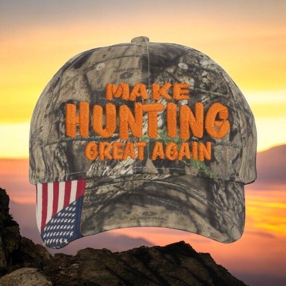 Hunting Hat "Make Hunting Great Again" Camo Mossy Adjustable CWF305 Hunting Hat