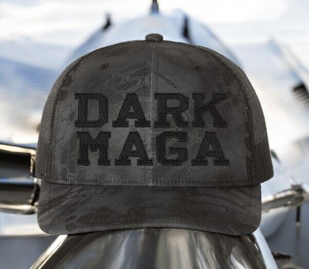 Trump DARK MAGA Hat Adjustable Blackout Richardson 112P Kryptek Typhon Trump Hat