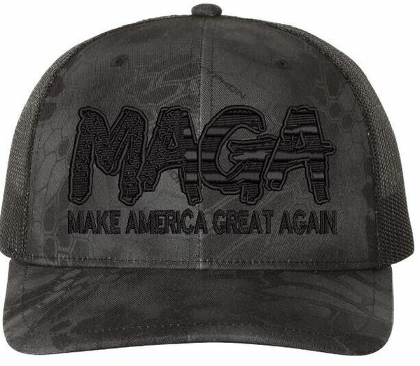 Trump Hat Make America Great Again Script Style Rich. 112 Typhon Mesh Back Hat