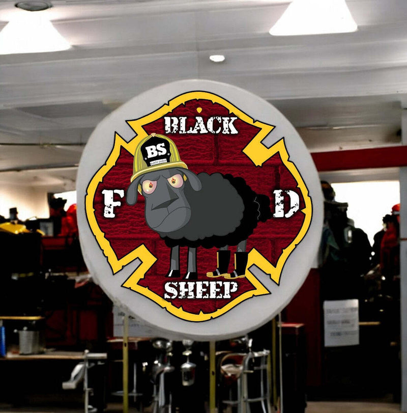 Firefighter Decal Black Sheep Firefighter Maltese Cross Window/Helmet Decal